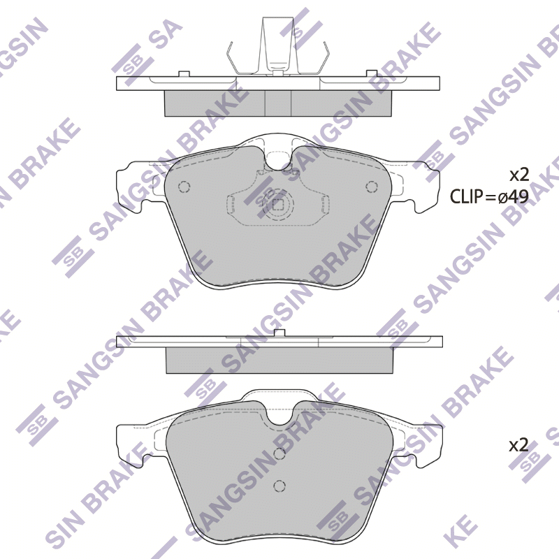 Передние тормозные колодки Sangsin SP1702