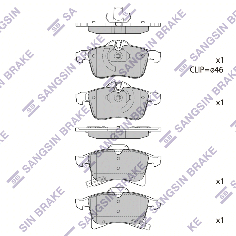 Передние тормозные колодки Sangsin SP1703