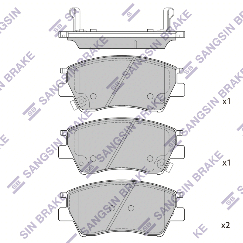 Передние тормозные колодки Sangsin SP1704