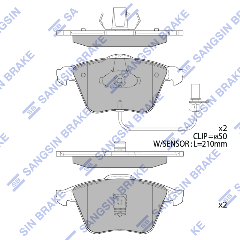 Передние тормозные колодки Sangsin SP1705