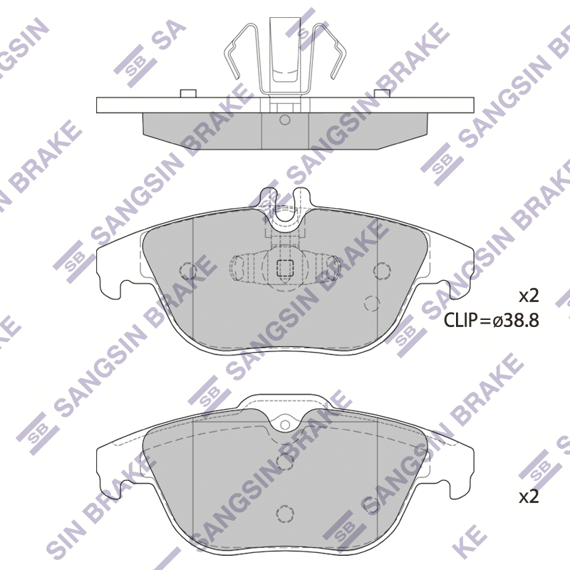 Задние тормозные колодки Sangsin SP1707