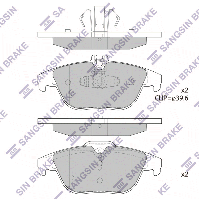 Задние тормозные колодки Sangsin SP1707A