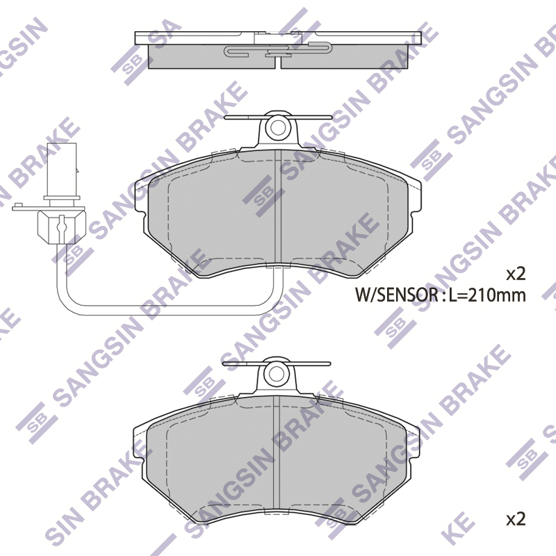 Передние тормозные колодки Sangsin SP1708A