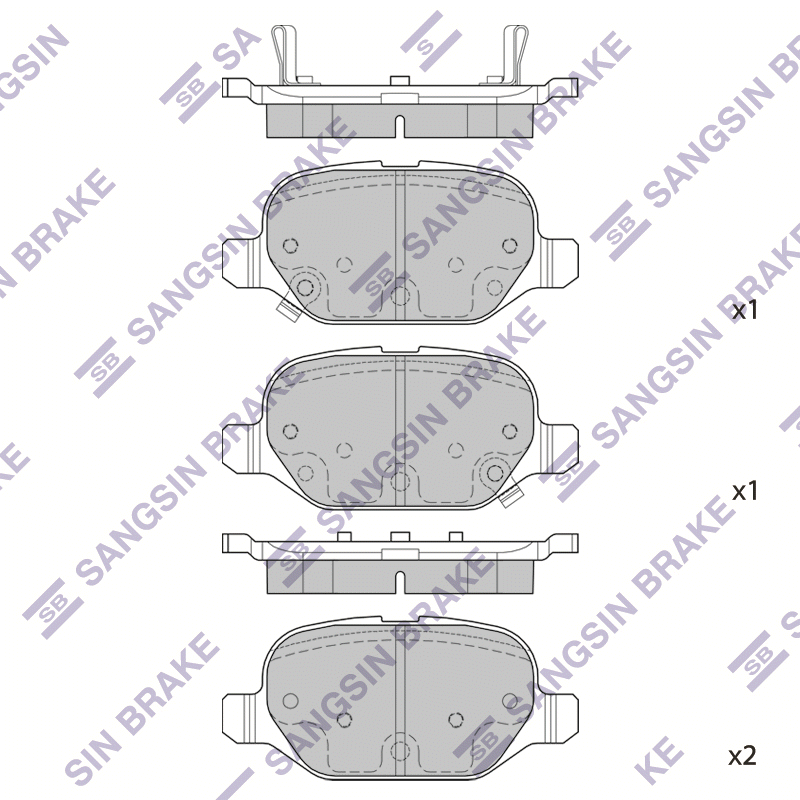 Задние тормозные колодки Sangsin SP1709