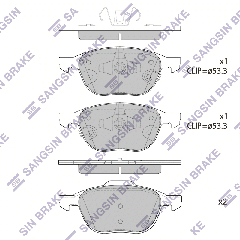 Передние тормозные колодки Sangsin SP1712