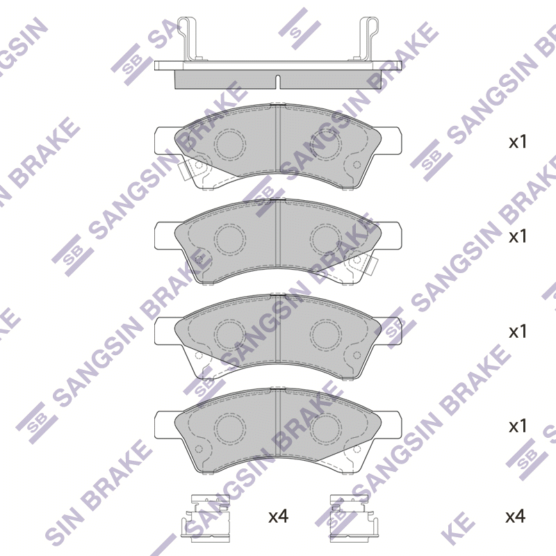 Передние тормозные колодки Sangsin SP1722