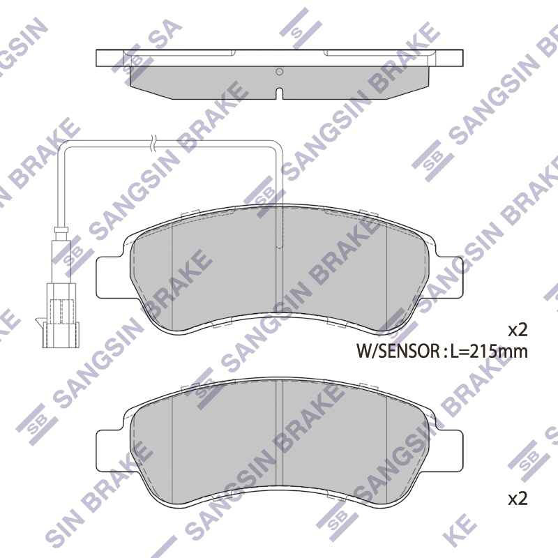 Задние тормозные колодки Sangsin SP1727A