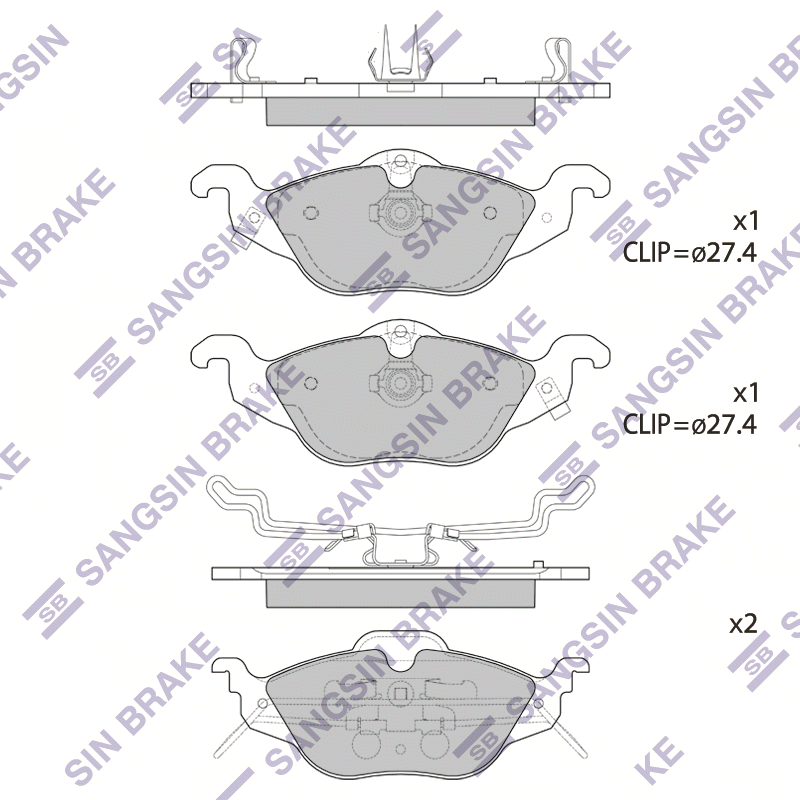 Передние тормозные колодки Sangsin SP1738