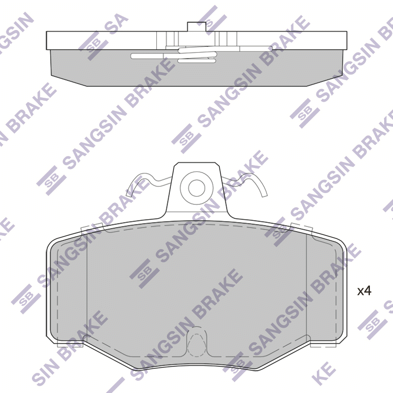 Задние тормозные колодки Sangsin SP1741