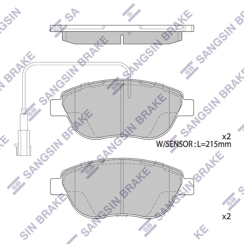 Передние тормозные колодки Sangsin SP1746