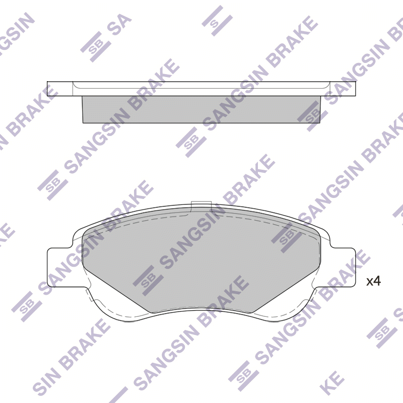 Передние тормозные колодки Sangsin SP1750