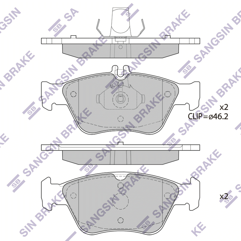 Передние тормозные колодки Sangsin SP1755