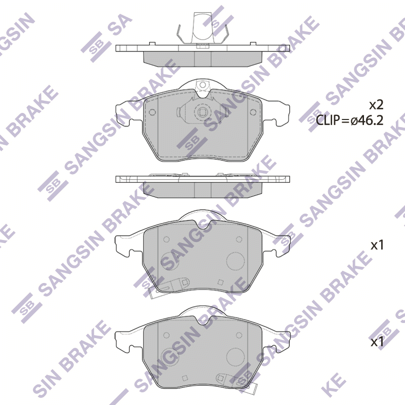 Передние тормозные колодки Sangsin SP1757