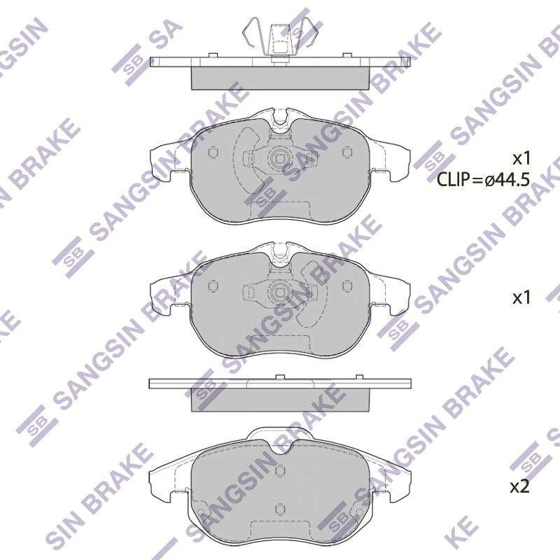 Передние тормозные колодки Sangsin SP1758