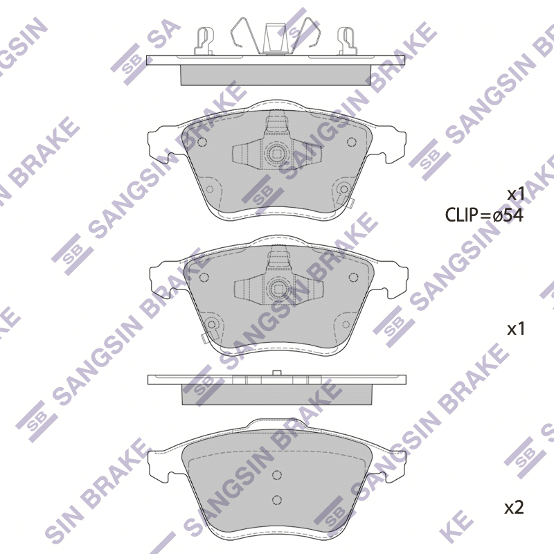 Передние тормозные колодки Sangsin SP1768