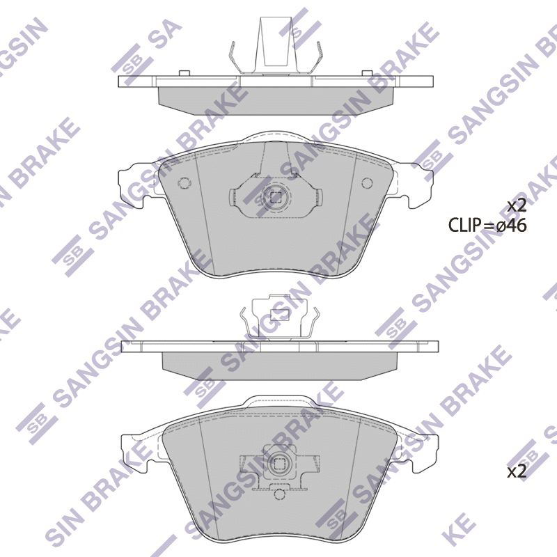 Передние тормозные колодки Sangsin SP1784