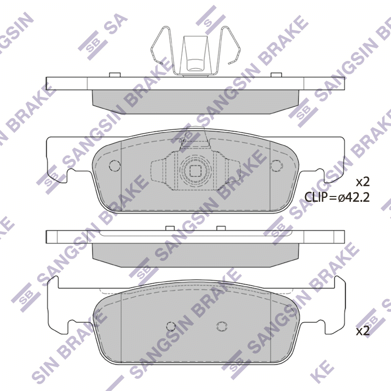 Передние тормозные колодки Sangsin SP1787