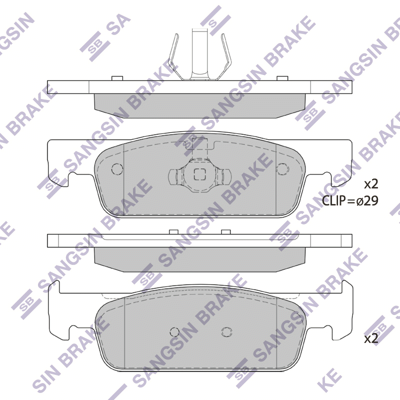 Передние тормозные колодки Sangsin SP1787A