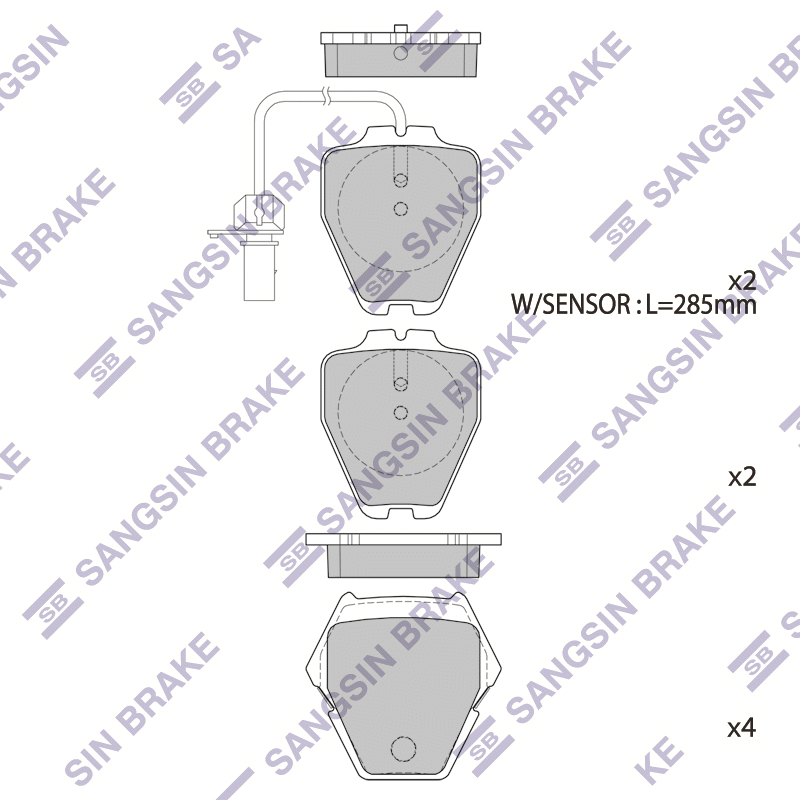 Передние тормозные колодки Sangsin SP1790