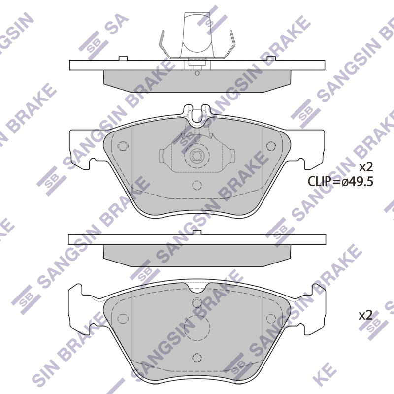 Передние тормозные колодки Sangsin SP1797A