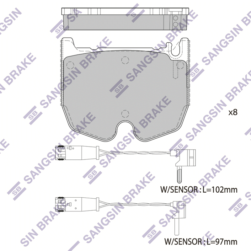 Задние тормозные колодки Sangsin SP1798