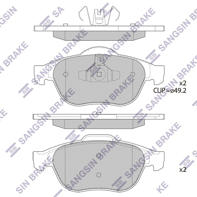Передние тормозные колодки Sangsin SP1802