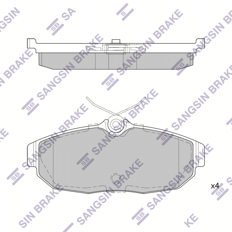 Задние тормозные колодки Sangsin SP1803