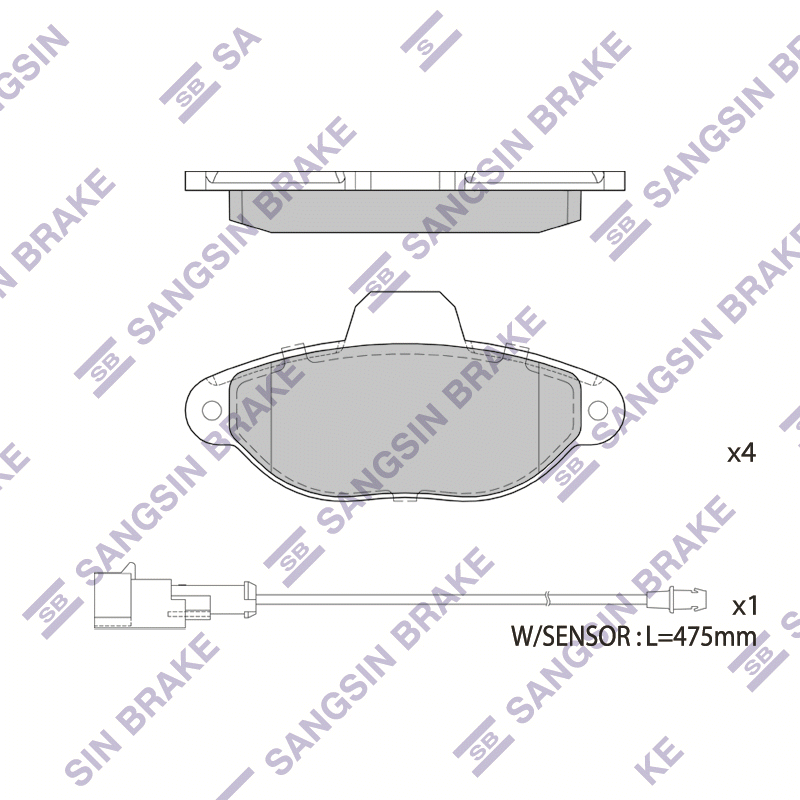 Передние тормозные колодки Sangsin SP1807