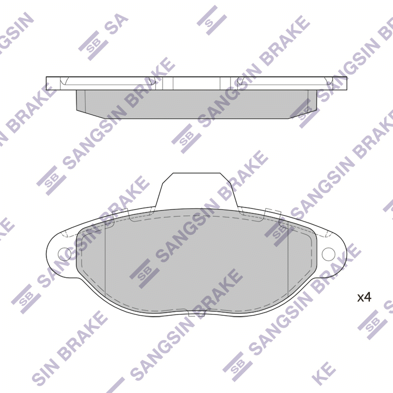 Передние тормозные колодки Sangsin SP1807A