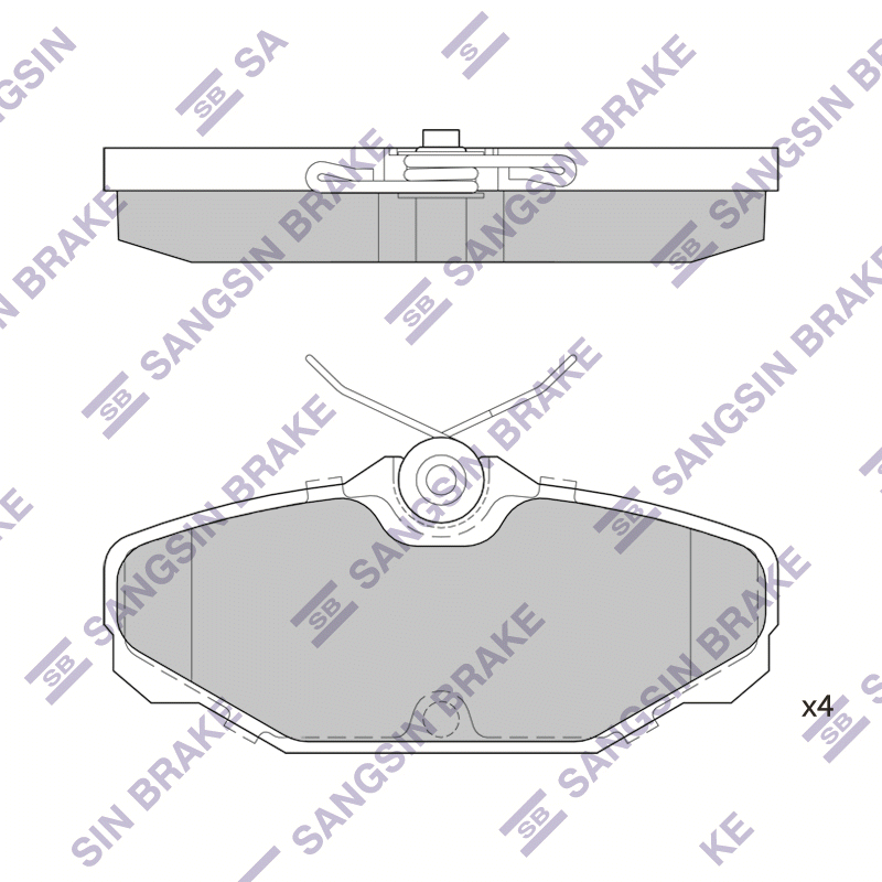 Задние тормозные колодки Sangsin SP1815