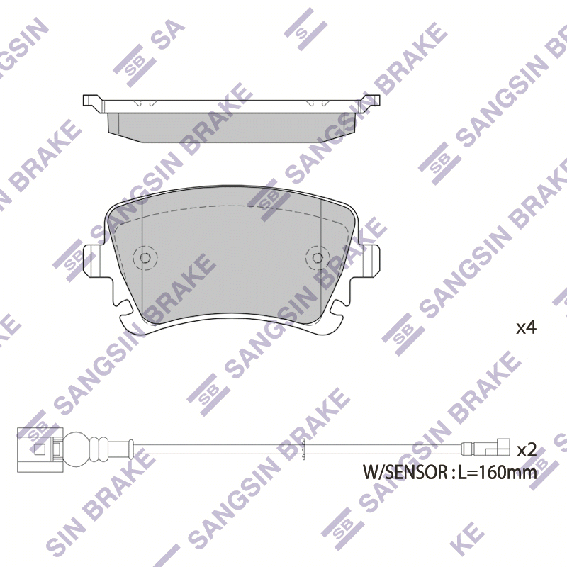Задние тормозные колодки Sangsin SP1818