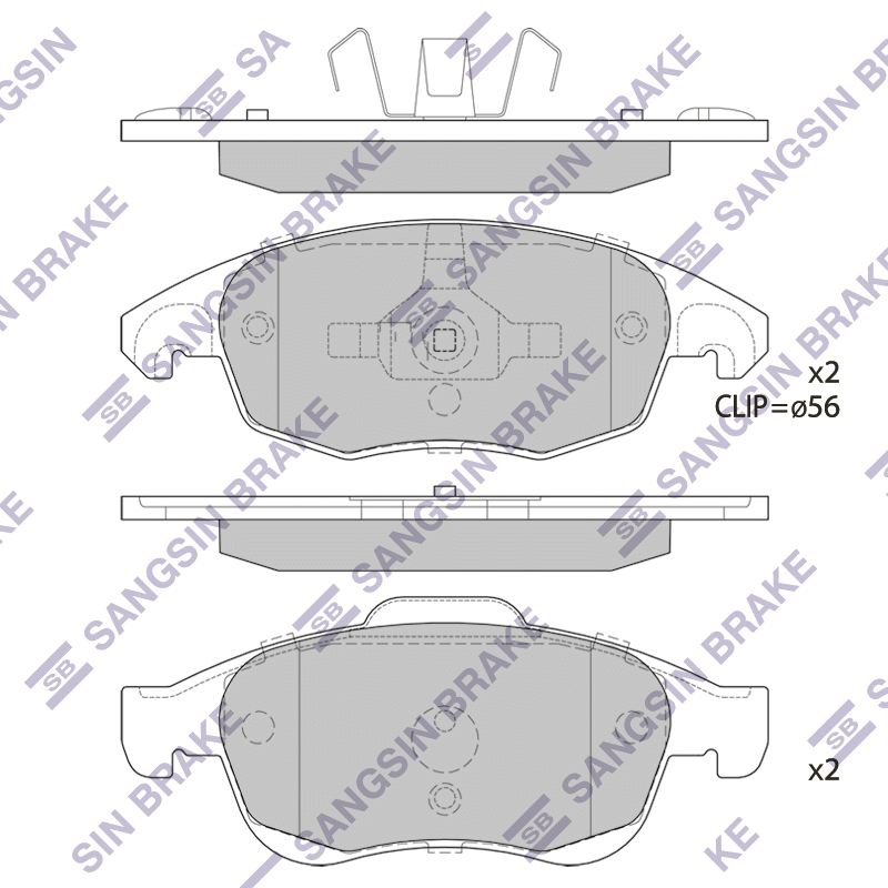 Передние тормозные колодки Sangsin SP1825