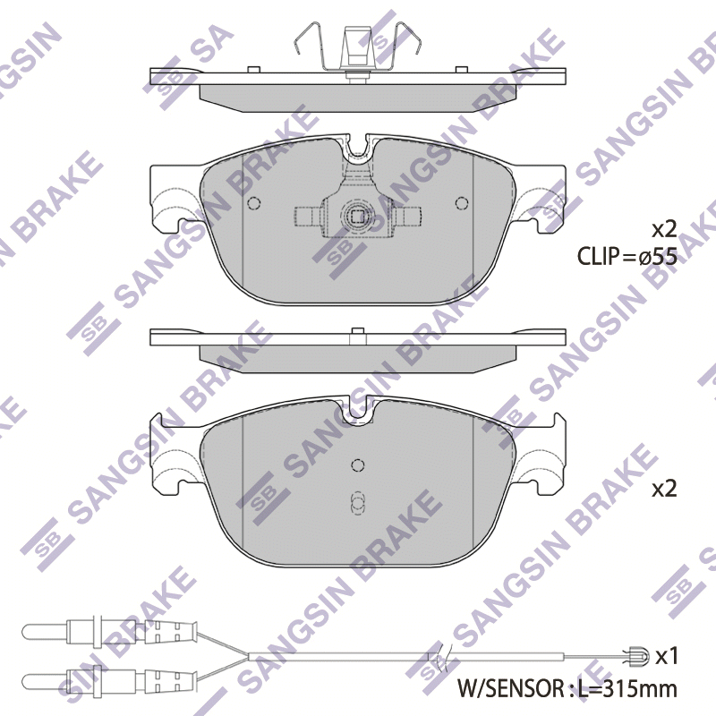 Передние тормозные колодки Sangsin SP1828