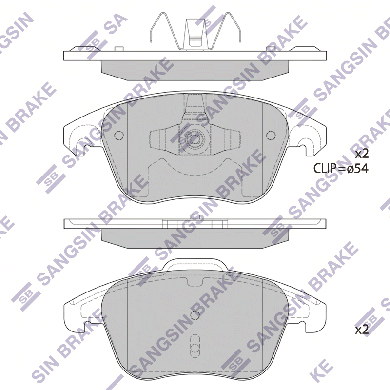Передние тормозные колодки Sangsin SP1830