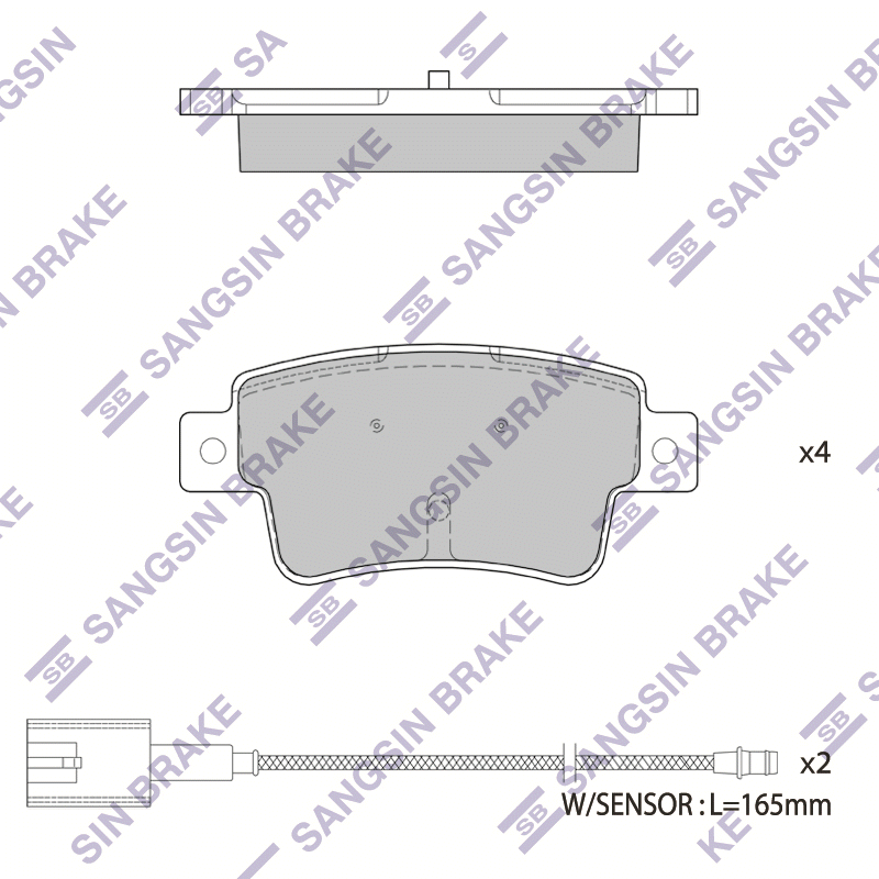 Передние тормозные колодки Sangsin SP1832