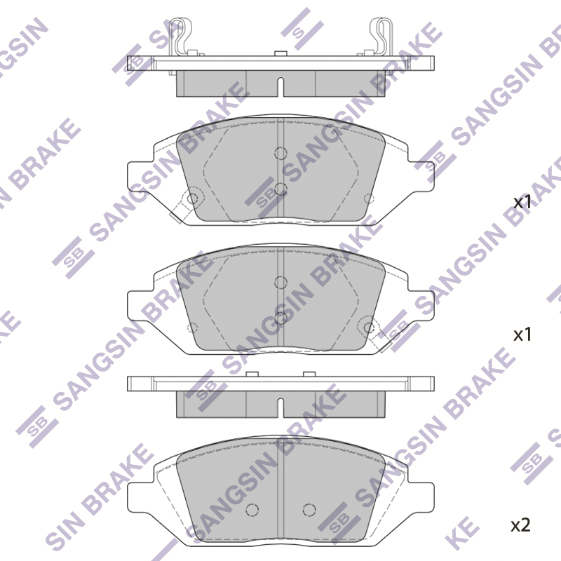 Передние тормозные колодки Sangsin SP1836