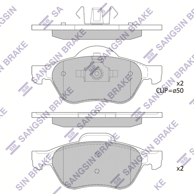 Передние тормозные колодки Sangsin SP1840
