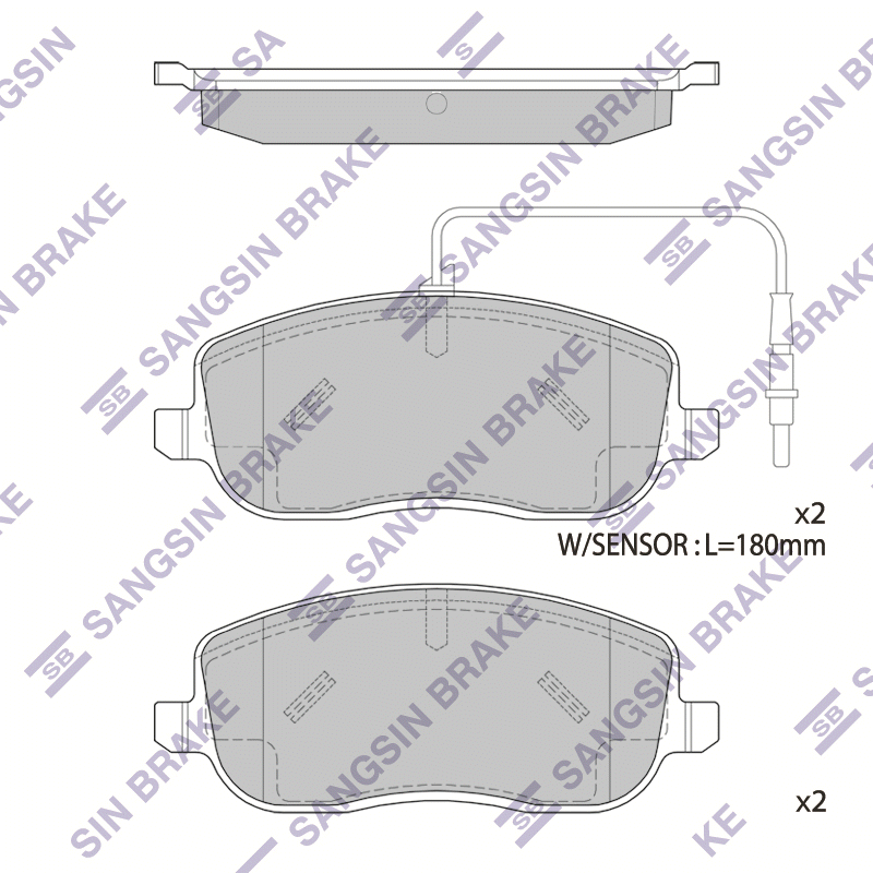 Передние тормозные колодки Sangsin SP1852