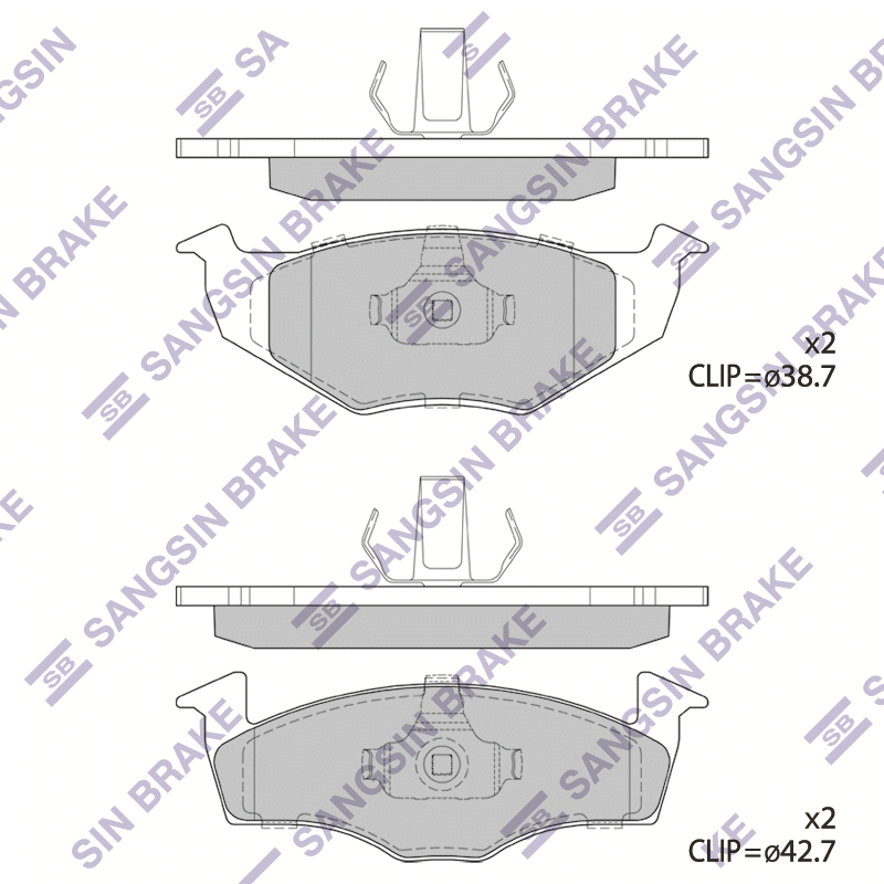 Передние тормозные колодки Sangsin SP1857