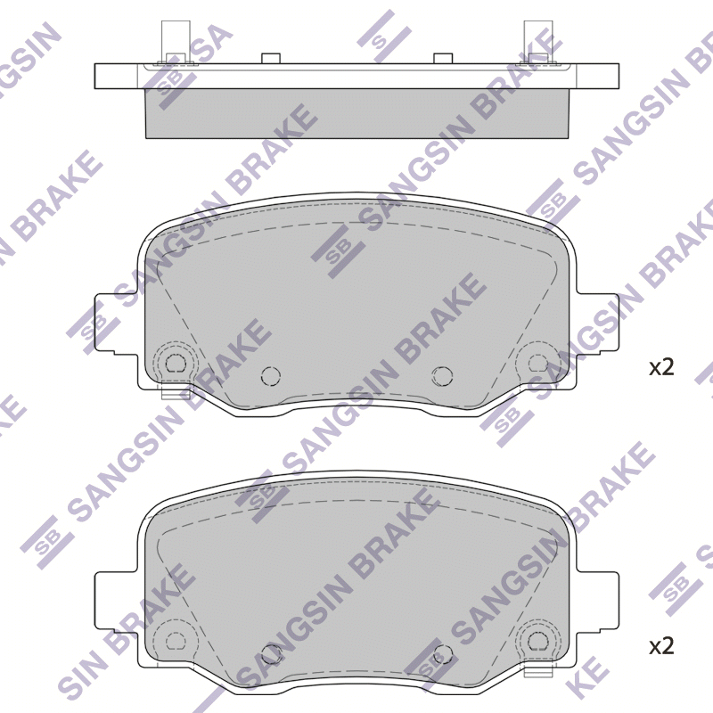 Задние тормозные колодки Sangsin SP1858