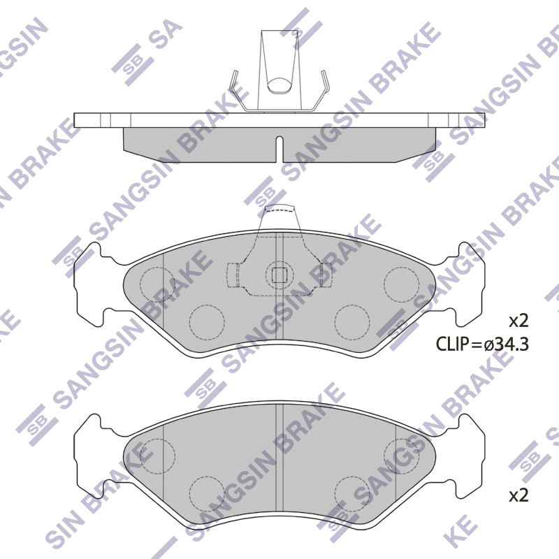Передние тормозные колодки Sangsin SP1861