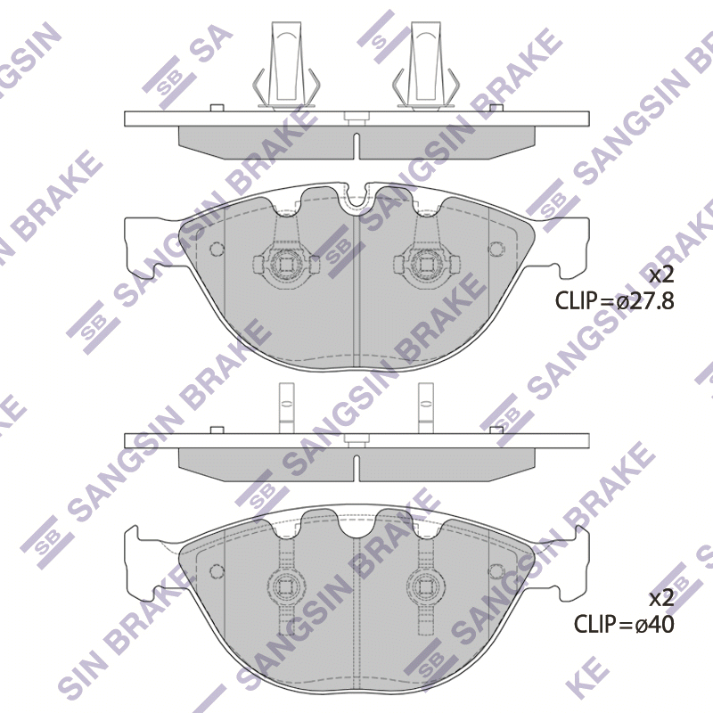 Передние тормозные колодки Sangsin SP1869