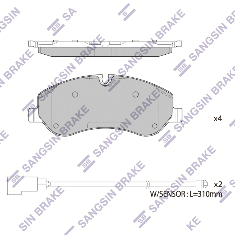 Передние тормозные колодки Sangsin SP1885