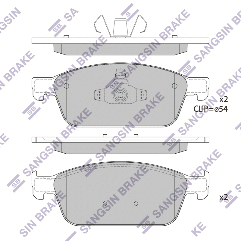 Передние тормозные колодки Sangsin SP1886