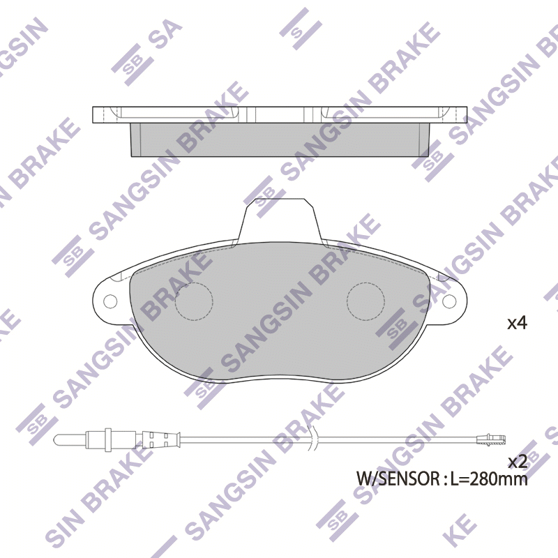 Передние тормозные колодки Sangsin SP1889