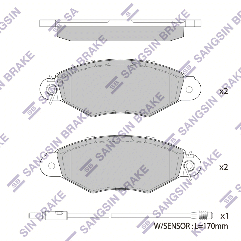 Передние тормозные колодки Sangsin SP1891