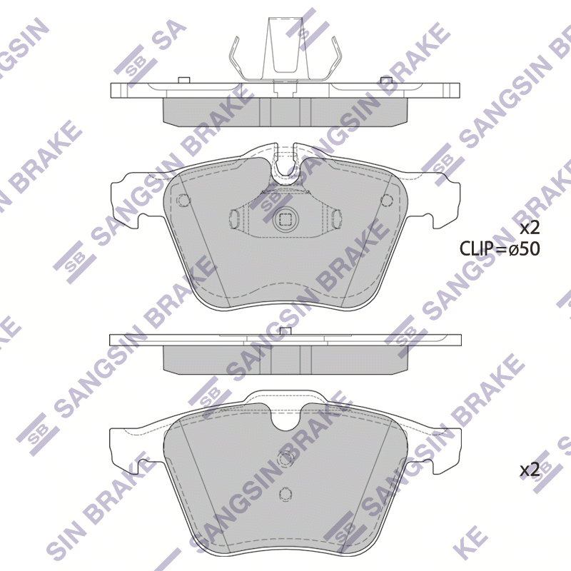 Передние тормозные колодки Sangsin SP1928