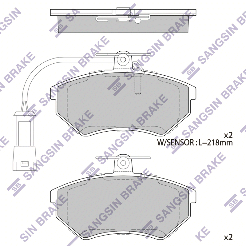 Передние тормозные колодки Sangsin SP2005