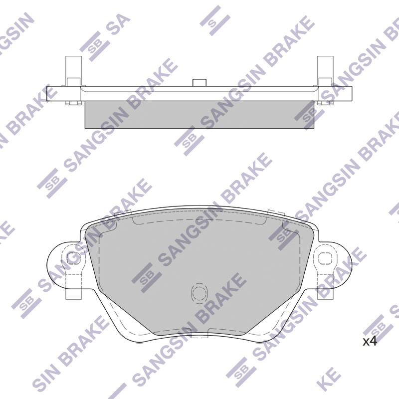 Задние тормозные колодки Sangsin SP2031