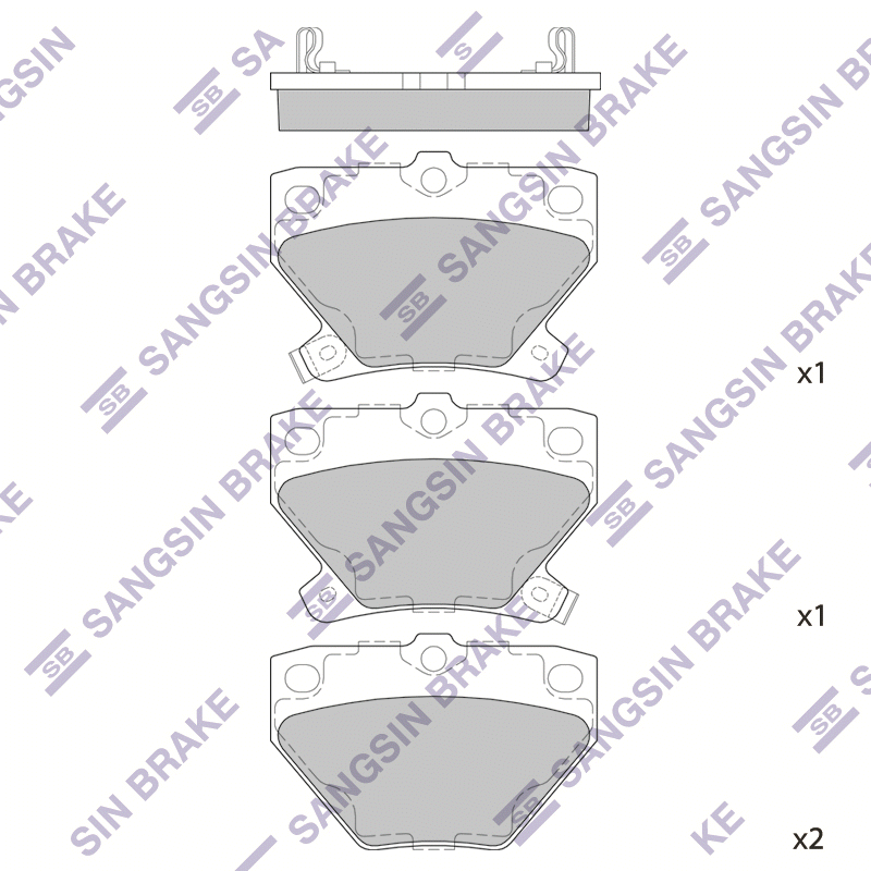 Задние тормозные колодки Sangsin SP2044